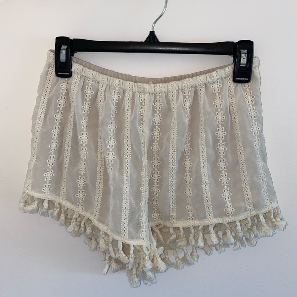 High waisted crochet shorts
